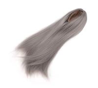 Rosvola Parrucca per Bambola da 1/4 Capelli Lunghi Lisci in Seta Morbida Ad Alta Temperatura per Bambole da 7 a 8 Pollici Perfetto Styling Fai-da-te (GRAY)
