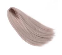 Rosvola Parrucca per Bambola da 1/4 Capelli Lunghi Lisci in Seta Morbida Ad Alta Temperatura per Bambole da 7 a 8 Pollici Perfetto Styling Fai-da-te (Rosa grigio chiaro)