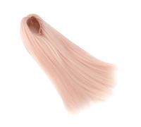 Rosvola Parrucca per Bambola da 1/4 Capelli Lunghi Lisci in Seta Morbida Ad Alta Temperatura per Bambole da 7 a 8 Pollici Perfetto Styling Fai-da-te (PINK)