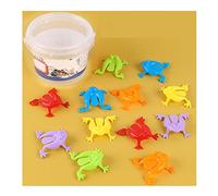 Rosvola Set di Giocattoli Colorati per Saltare a Forma di Rana 12 Pezzi con Secchio per Un Divertente Gioco di Rimbalzo Perfetto per la Prima Educazione dei Bambini in Plastica (Canna)