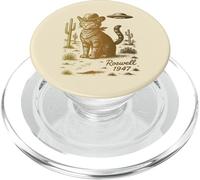 Roswell 1947 - Gatto da cowboy con UFO vintage PopSockets PopGrip per MagSafe