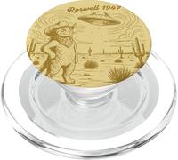 Roswell 1947 - Gatto da cowboy con UFO vintage PopSockets PopGrip per MagSafe