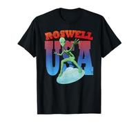 Roswell Camicia Divertente Verde Alieno UFO Flying Saucer Maglietta