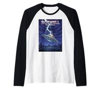Roswell UFO Disco Volante Nuovo Messico Souvenir Fulmine Maglia con Maniche Raglan