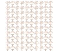 Rosy Gold Paper Clips 100pcs | Gem Shaped Metal Clips for Office/School/Stationery | Tarnish - proof & Sturdy Stainless Steel | Polished Exterior No Tear