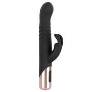 Rosy Gold - vibratore spingente con braccio clitorideo (nero)