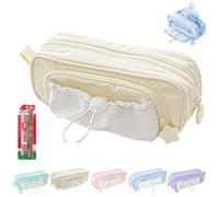 Rosy Posy - Astuccio per matite Kawaii, serie Star, grande capacità, impermeabile IPX2, 45 penne, ampio spazio, Giallo, Carino