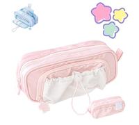 Rosy Posy Pencil Case 2025 New RosyPosy Kawaii Pencil Case Big Capacity Cute Aesthetic Pouch Holder Drawstring Pen Case (Pink)