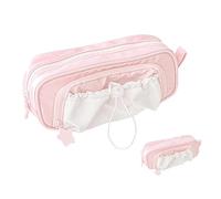 Rosy Posy Pencil Case, Cute Kawaii Posy Pencil Pouch, Aesthetic Pouch Holder Drawstring Pen Cases Case for Girls (Pink)