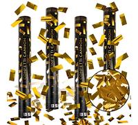 RosyFate - Cannoni per coriandoli bianchi, 4 pezzi, 40 cm, altezza effetto 6 m, cannoni per coriandoli, grandi, per feste, matrimoni, anniversari, lauree, Capodanno