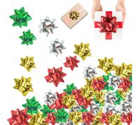 RosyFate Fiocchi per Pacchi Regalo, Coccarde per Pacchi Regalo (Natale 4 Colori)