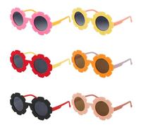 RosyFate Occhiali da Sole Bambino, 6 Pezzi Occhiali da Sole Bambini, Occhiali da Sole a Fiori, Moda Occhiali, Anti-UV, per Estate Bambini, Ragazze, Ragazzi, Feste in Spiaggia, Multicolore (Tipo B)