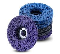 ROSYLEVE 6 Pezzi Disco abrasivo per smerigliatrice 125mm Set Dischi Abrasivi per Smerigliatrice Dischi per la pulizia di metalli, rimozione di vernici, ossidazioni e ruggine viola/blu/nero