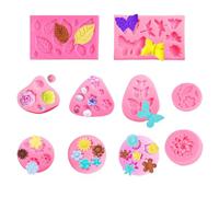 ROSYLEVE Stampo in Silicone per Rose e Fiori - 10 Pezzi per Pasta di Zucchero, Torte, Sapone, Gelatina - Tortiera