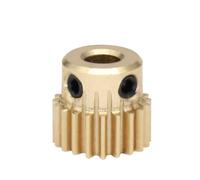 Rota di ingranaggio worm ottone, Dimensioni del foro multiplo in ottone dell'ingranaggio cilindrico 0.5M 20T pignone della ruota dentata a vite senza fine altezza 10mm(5mm)