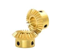 Rota di ingranaggio worm ottone, Ingranaggio a vite senza fine in ottone, ingranaggio cilindrico e pacco di ingranaggi conici 1:1, 2 pezzi, foro 4-6 mm(Bore 5mm)