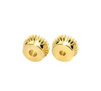 Rota di ingranaggio worm ottone, Ruota dentata a vite senza fine in ottone e ingranaggio cilindrico pignone industriale 2 pezzi 0,8 M dimensioni multiple(6.35-0.8M25T,6.35-0.8M25T)