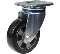 Rotaia Girevole Da 152 Mm Con Gomma Elastico Nera Su Ruota Centrale In Alluminio