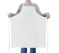 ROTANET Grembiule extra large da uomo, regolabile, con tasca, grembiule da cucina per donne, chef resistente all'acqua e all'olio, bianco, confezione da 1