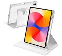 Rotante Custodia compatibile con Huawei MatePad SE 11 Pollici 2024 con Portapenne, 360° Rotazione Protettiva Cavalletto Cover Chiaro Indietro, Auto Svegliati/Sonno, Grigio