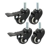 Rotante Freno Ruote Piastra Fonditore Ruota Carrello Rotelle Gomma 10mm 1,5" Dia