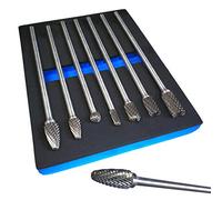 Rotante Frese Set extra Lunga 150mm Codolo Tungsteno Carburo Sbavature 7PC di Qualità