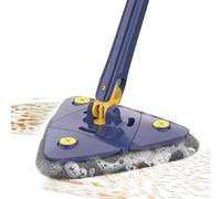 rotante regolabile per la pulizia, manico lungo triangolare, per lavaggio a parete | Spolverino girevole regolabile per pulire a secco e bagnato, spazzola per soffitto, angolo, specchio