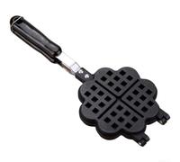 Rotante Waffle Iron Heart Pattern antiaderente rivestimento manuale Flip Baker per pancake marroni 30 cm (C)