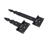 Rotanti Cerniere X 2 / Nero Decorativo Metallo Patta Posteriore Scatola
