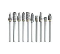 Rotary Burr Set for Dremel, 10 Pcs Double Cut Carbide Carving Bits Set with 1/8" Shank And 1/4" Head Length for Diy, Woodworking