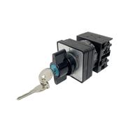 Rotary Changeover Cam Switch 3 Position With Key 2 Poles 690V 20A Selector Control Circuit Dual Power YMW42S-20/2
