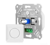Rotary Dimmer 230V LED Halogen Incandescent Flush Mount | Supports dimmable LED, halogen, incandescent 5-200W, 0- smooth adjustment, noise-free operation
