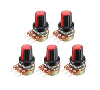Rotary Encoder 5 pz/lotto Pellicola di Carbonio Potenziometro WH148 15mm 3pin + Rosso Switch Manopole Cap Kit B1K 2K 5K 10K 20K 50K 100K 250K 500K 1M(250K OHM)