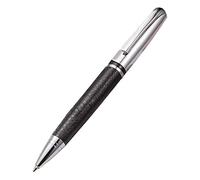 Rotary Executive Pen - Penna a sfera con punta fine da 0,5 mm, in pelle nera e metallo, per ufficio, regalo aziendale