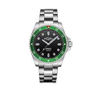 Rotary Uomo | henley | automatico | quadrante nero | bracciale in acciaio inossidabile GB05136/71