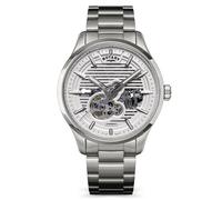 Rotary Greenwich, orologio da uomo automatico con scheletro, resistente all'acqua fino a 100 m, cinturino in acciaio