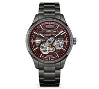 Rotary Greenwich, orologio da uomo automatico con scheletro, resistente all'acqua fino a 100 m, in acciaio inox