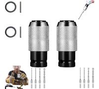 Rotary Hammer Adapter with Impact Drill Bits, Electric Drill Wrench to Hammer Converter, Quick Release Extension Tool Kit for Concrete & Wall (2Pcs)