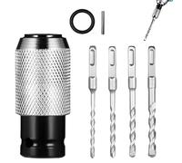 Rotary Hammer Adapter with Impact Drill Bits Set, 4 Sizes Rotary Hammer Adapter for Heavy-Duty Hammer Tasks, Perfect Precision Reliable Grip and Built to Last (1 set)