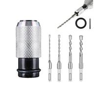 Rotary Hammer Adapter with Impact Drill Bits Set, Electric Hammer to Drill Converter with 4 Sizes Drills, Electrical Extension Tool Kit for Hammer Adapted Tools (1Set)