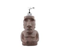 Rotary Hero Moai Dispenser di Sapone, Poliestere, Marrone, 14,3 x 12 x 26,1 cm