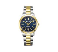 Rotary Orologio Quarzo Donna, misura cassa 30.00mm con quadrante Blu Analogico e cinturino Two-Tone Gold in Cinturino in metallo LB05521/05