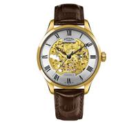 Rotary Orologio automatico scheletrato (42 mm) quadrante argento/cinturino in pelle marrone GS02941/03