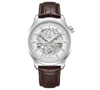 Rotary Orologio automatico scheletrato (42 mm) quadrante argento/cinturino in pelle marrone GS02945/06