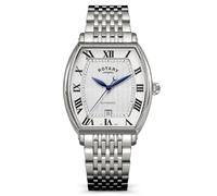 Rotary Orologio da uomo automatico in acciaio inossidabile quadrante bianco 50m