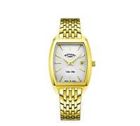 Rotary Orologio Quarzo Donna, misura cassa 25.00mm con quadrante Bianco Analogico e cinturino Oro in Cinturino in metallo LB08018/06