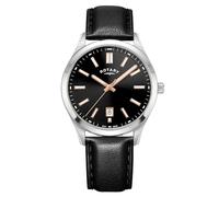 Rotary Orologio Quarzo Uomo, misura cassa 40.00mm con quadrante Nero Analogico e cinturino Nero in Cinturino in Pelle GS05520/04