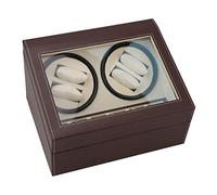 Rotatable Watch Storage Case Quiet Motors Automatic Winder Double Head Black Electric Motor Vibrating Table Mechanical Swaying Device for Flexible Soft Pads for all Automatic Watches.