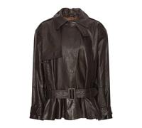 ROTATE Birger Christensen - Flared Leather Jacket - -Jackets -Donna -Marrone -L