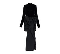 ROTATE Birger Christensen - Velvet Bow Mini Dress - -Dresses -Donna -Nero -S